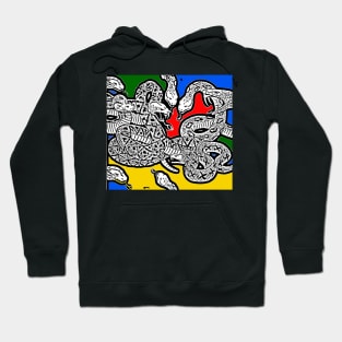 Serpentarium with many snakes fighting Hoodie